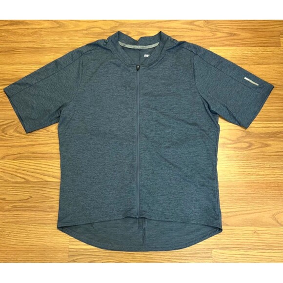 REI Co-Op Heather Blue Junction Full Zip Cycling Road Jersey Shirt Pocket Mens L - Picture 1 of 6